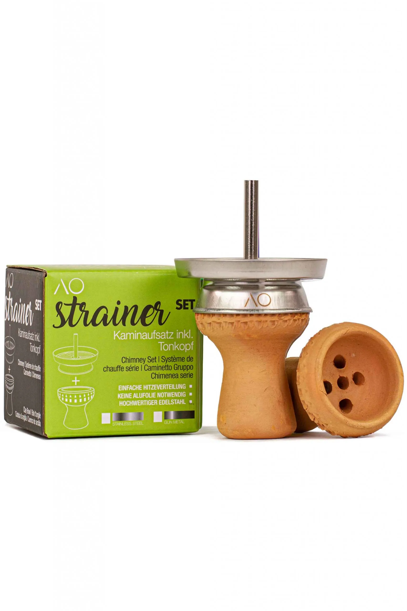AO Strainer Kaminkopfset Edelstahl